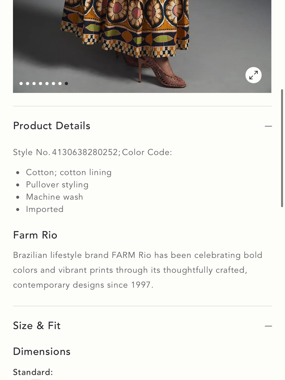FARM Rio NWT Tropical Sunshine V-Neck Dress Cream Maxi Dress - Picture 9 of 14